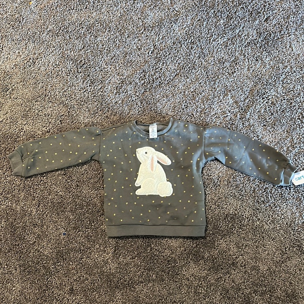 Carters 2T Bunny Sweatshirt New with Tags